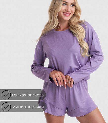 Пижама женская (фуфайка, шорты) 5096/37